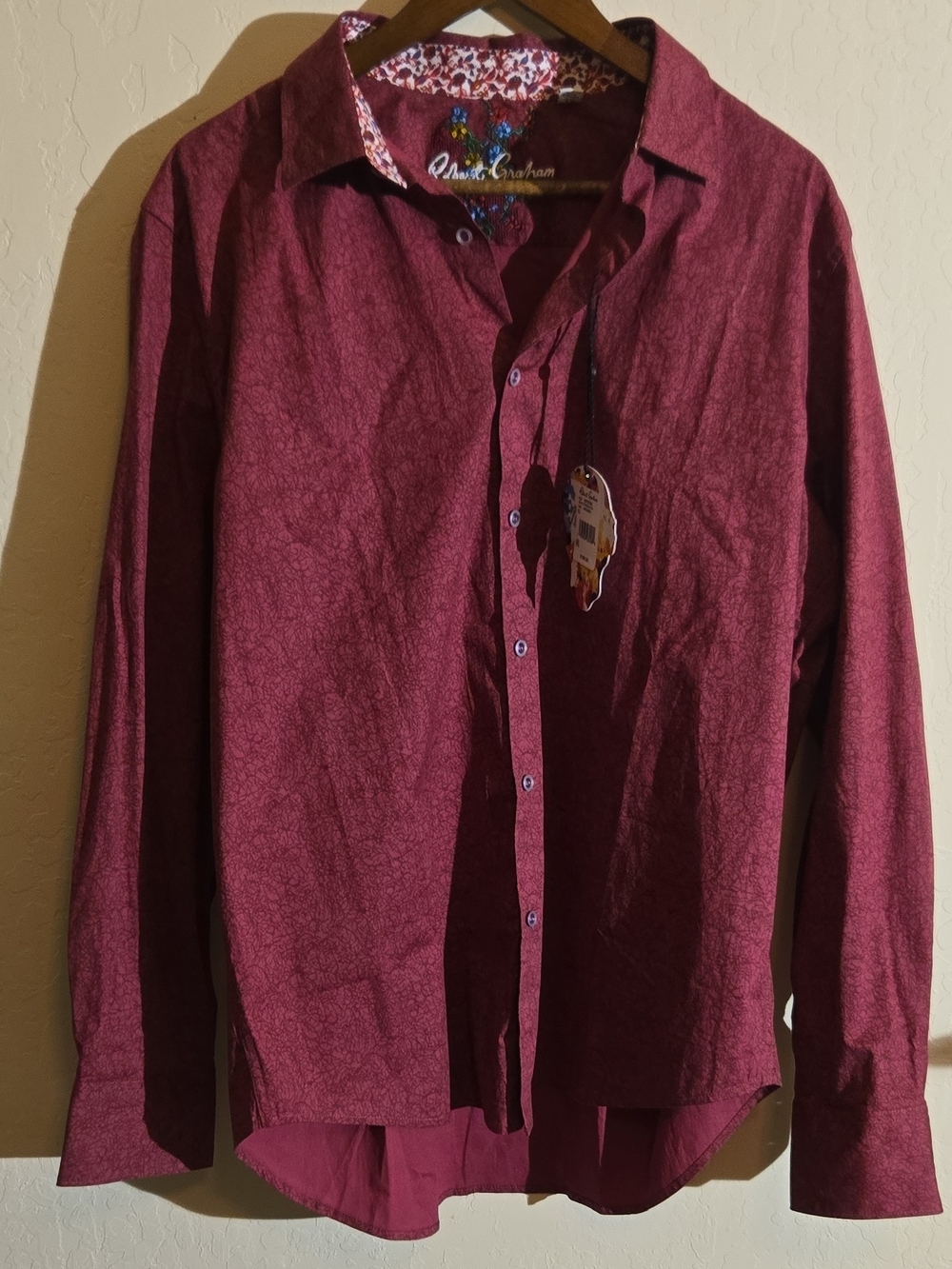 Robert Graham Men's Deep Wine Button-Down Shirt